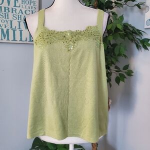 DRESSBARN Silk Blend Lace Sequin Sweater Tank 18/20